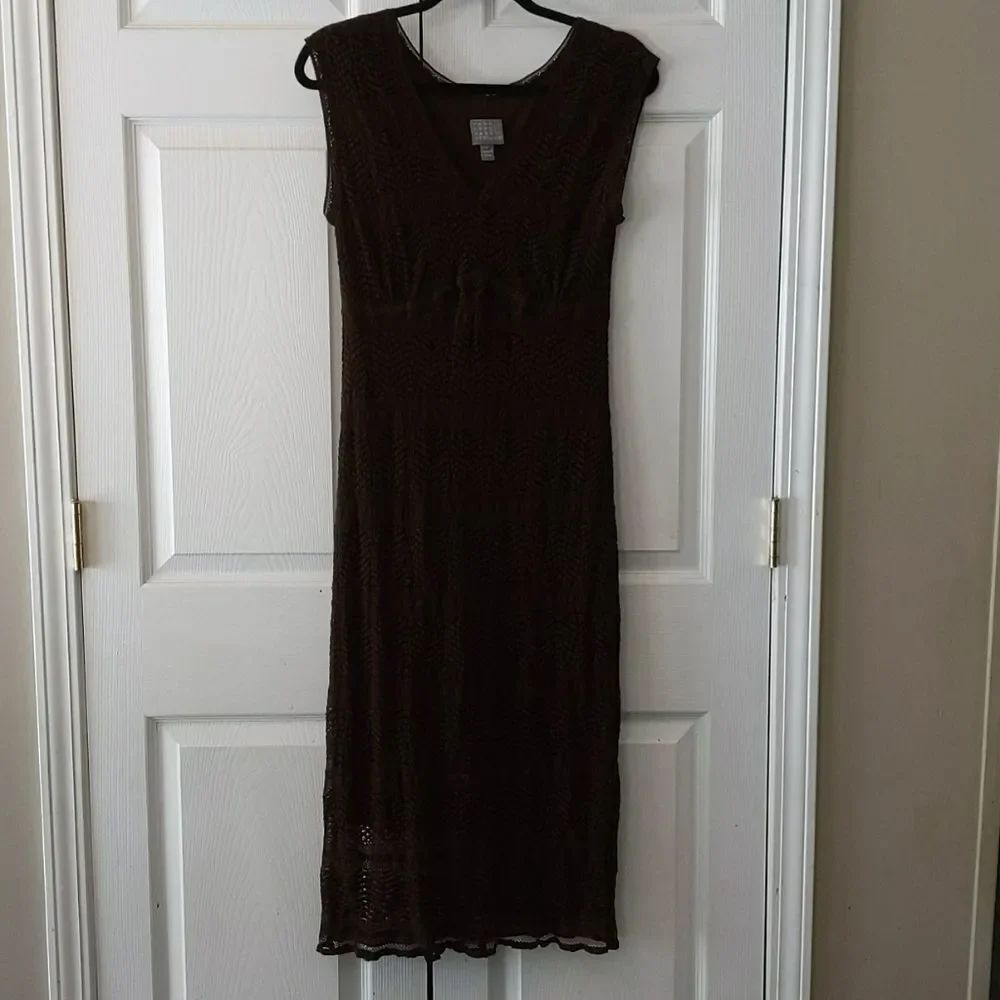 Rabbit Rabbit Rabbit brown long dress Sz 6 EUC